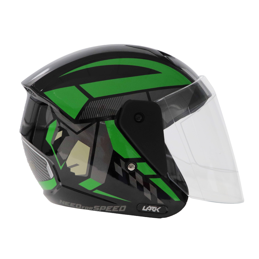 TVS Half Face Helmet Green G2Lightweight Protection for Riders